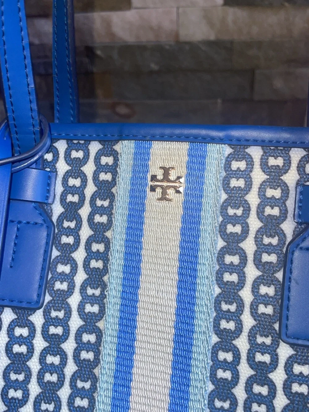TORY BURCH blue large tote
